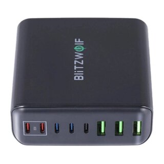 Blitzwolf BW-S26 hálózati töltő állomás (3x USB-A, 5x USB-C) 250W - fekete