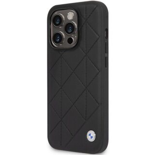 Bmw BMHCP14L22RQDK iPhone 14 Pro bőr hátlap tok - fekete