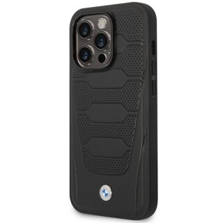 Bmw BMHMP14L22RPSK MagSafe iPhone 14 Pro bőr hátlap tok - fekete