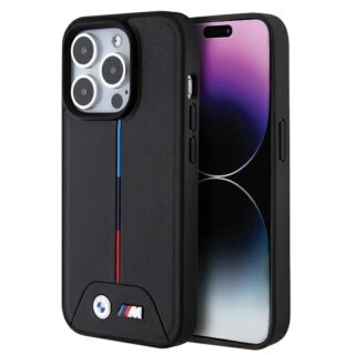 Bmw BMHMP15L22PVTK iPhone 15 Pro bőr hátlap tok - fekete