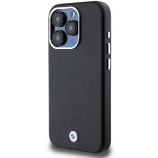 Bmw BMHMP15L23PUFWK MagSafe iPhone 15 Pro bőr hátlap tok - fekete