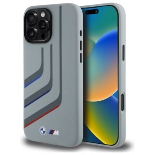 Bmw BMHMP16X23SLIG MagSafe iPhone 16 Pro Max szilikon hátlap tok - szürke