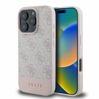 Guess GUHCP16LG4GLPI iPhone 16 Pro bőr hátlap tok - rózsaszín