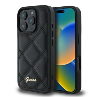Guess GUHCP16LPSQSQSK MagSafe iPhone 16 Pro bőr hátlap tok - fekete