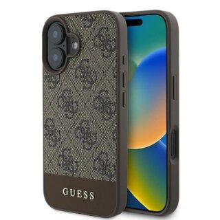 Guess GUHCP16MG4GLBR iPhone 16 Plus bőr hátlap tok - barna