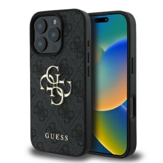Guess GUHCP16X4GMGGR iPhone 16 Pro Max bőr hátlap tok - fekete