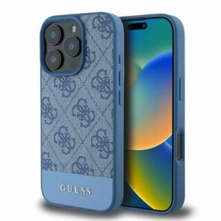 Guess GUHCP16XG4GLBL iPhone 16 Pro Max bőr hátlap tok - kék