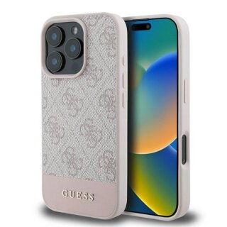 Guess GUHCP16XG4GLPI iPhone 16 Pro Max bőr hátlap tok - rózsaszín