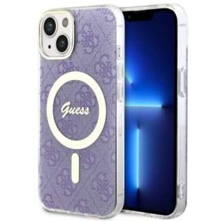 Guess GUHMP14MH4STP MagSafe iPhone 14 Plus kemény hátlap tok - lila