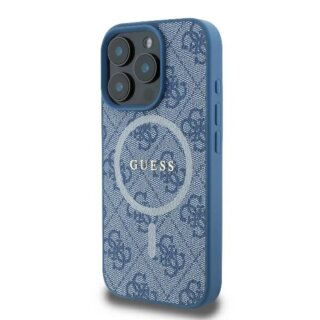 Guess GUHMP16LG4GFRB MagSafe iPhone 16 Pro bőr hátlap tok - kék