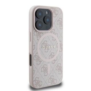 Guess GUHMP16LG4GFRP MagSafe iPhone 16 Pro bőr hátlap tok - rózsaszín