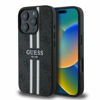 Guess GUHMP16LP4RPSK MagSafe iPhone 16 Pro bőr hátlap tok - fekete