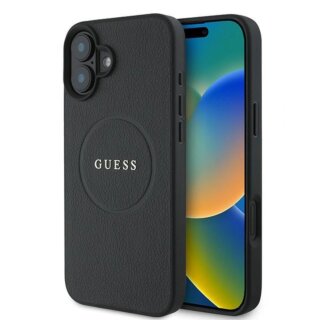 Guess GUHMP16MPGHSMMK MagSafe iPhone 16 Plus bőr hátlap tok - fekete