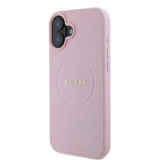 Guess GUHMP16MPGHSMMP MagSafe iPhone 16 Plus bőr hátlap tok - rózsaszín