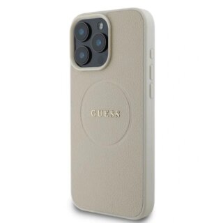 Guess GUHMP16XPGHSMME MagSafe iPhone 16 Pro Max bőr hátlap tok - bézs