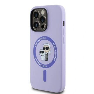 Karl Lagerfeld KLHMP14LSCMKCRHU MagSafe iPhone 14 Pro szilikon hátlap tok - lila