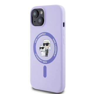 Karl Lagerfeld KLHMP15SSCMKCRHU MagSafe iPhone 15 szilikon hátlap tok - lila