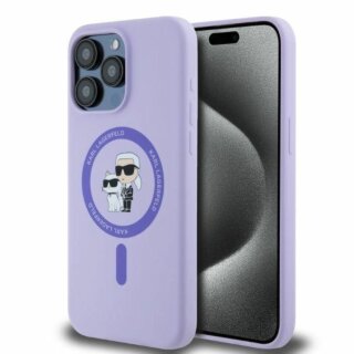 Karl Lagerfeld KLHMP15XSCMKCRHU MagSafe iPhone 15 Pro Max szilikon hátlap tok - lila