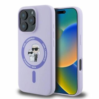 Karl Lagerfeld KLHMP16LSCMKCRHU MagSafe iPhone 16 Pro szilikon hátlap tok - lila