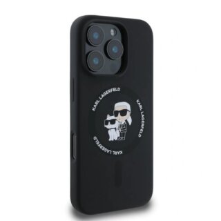 Karl Lagerfeld KLHMP16XSCMKCRHK MagSafe iPhone 16 Pro Max szilikon hátlap tok - fekete