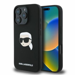 Karl Lagerfeld KLHMP16XSKHPPLK MagSafe iPhone 16 Pro Max szilikon hátlap tok - fekete