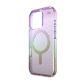 Speck Presidio2 Lux MagSafe iPhone 16 Pro ütésálló kemény hátlap tok - átlátszó/szivárványos