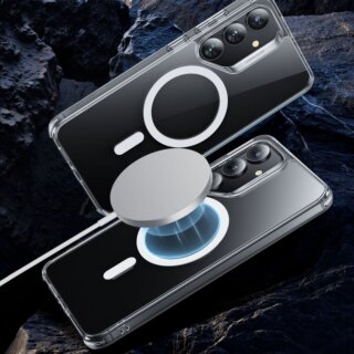 ESR Classic Hybrid Halolock MagSafe Samsung Galaxy S25+ Plus ütésálló szilikon hátlap tok - átlátszó