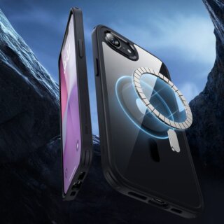 ESR Classic Hybrid Halolock MagSafe iPhone 16e ütésálló szilikon hátlap tok - átlátszó/fekete