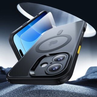 ESR Classic Pro Set MagSafe iPhone 16 ütésálló hátlap tok + kijelzővédő üveg - fekete/átlátszó