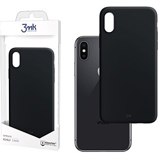 3mk Matt iPhone XS / X ütésálló szilikon hátlap tok - fekete