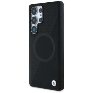 Bmw Half Textured MagSafe Samsung Galaxy S25 Ultra bőr hátlap tok - fekete