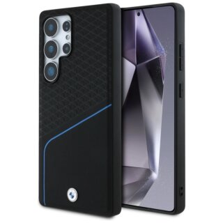 Bmw Textured and Smooth MagSafe Samsung Galaxy S25 Ultra bőr hátlap tok - fekete