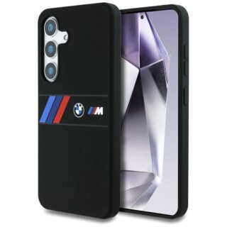 Bmw Middle Tricolor Stripes MagSafe Samsung Galaxy S25 szilikon hátlap tok - fekete