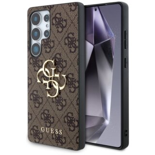 Guess Big 4G Logo Classic Logo Samsung Galaxy S25 Ultra bőr hátlap tok - barna