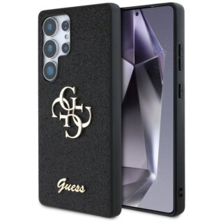 Guess Fixed Glitter Big 4G Metal Logo Samsung Galaxy S25 Ultra kemény hátlap tok - fekete
