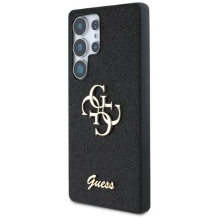 Guess Fixed Glitter Big 4G Metal Logo Samsung Galaxy S25 Ultra kemény hátlap tok - fekete
