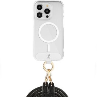 Just Elegance MagSafe iPhone 15 Pro Max szilikon hátlap tok + nyakpánt - átlátszó