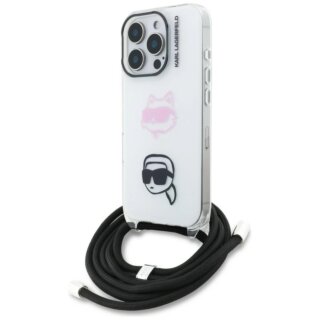 Karl Lagerfeld IML Crossbody iPhone 16 Pro Max kemény hátlap tok + nyakpánt - fehér