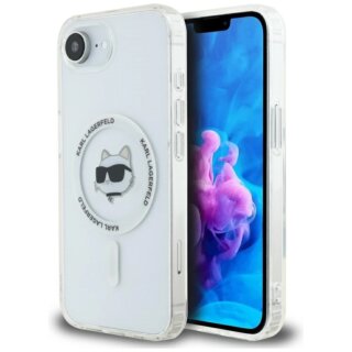 Karl Lagerfeld IML Metal Choupette Head MagSafe iPhone 16e kemény hátlap tok - fehér
