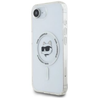 Karl Lagerfeld IML Metal Choupette Head MagSafe iPhone 16e kemény hátlap tok - fehér