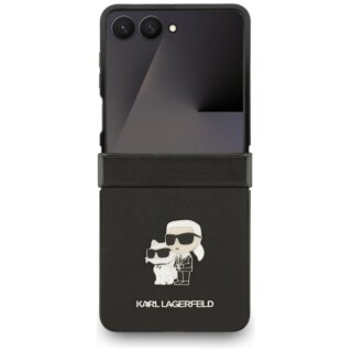 Karl Lagerfeld Saffiano Karl MagSafe Samsung Galaxy Z Flip 7 kemény hátlap tok - fekete