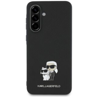 Karl Lagerfeld Saffiano w/ K&C Metal Logo Samsung Galaxy A36 bőr hátlap tok - fekete