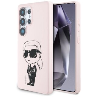 Karl Lagerfeld Silicone Graffiti Ikonik MagSafe Samsung Galaxy S25 Ultra szilikon hátlap tok - rózsaszín