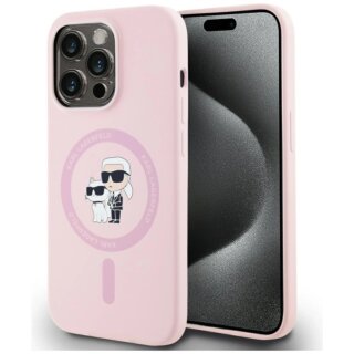 Karl Lagerfeld Karl&Choupette MagSafe iPhone 14 Pro szilikon hátlap tok - rózsaszín