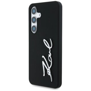 Karl Lagerfeld Metal Signature Logo Samsung Galaxy S25 szilikon hátlap tok - fekete