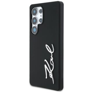 Karl Lagerfeld Metal Signature Logo Samsung Galaxy S25 Ultra szilikon hátlap tok - fekete