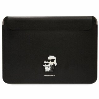 Karl Lagerfeld KLCS16SAKCPMK Saffiano Karl&Choupette univerzális becsúsztatós laptop tok 16" - fekete
