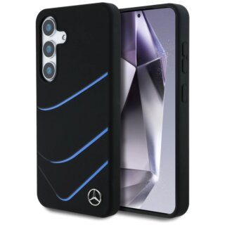 Mercedes Contrasted Curves MagSafe Samsung Galaxy S25 szilikon hátlap tok - fekete