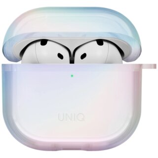 Uniq Iridescia Apple AirPods 4 szilikon tok + karabíner - irrizáló