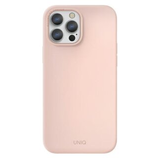 Uniq Lino Hue MagClick MagSafe iPhone 13 Pro Max ütésálló szilikon hátlap tok - rózsaszín